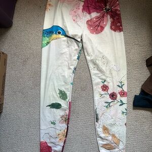 Floral bird pants
